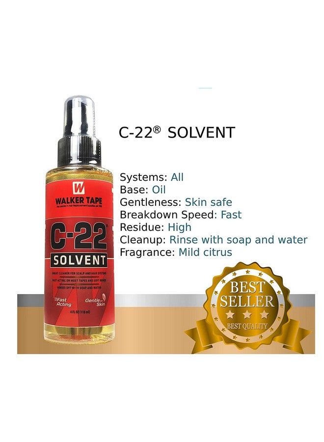 C-22 adhesive solvent by Walker Tape C22 Solvent 4 Oz Spray For Lace Wigs & Toupees