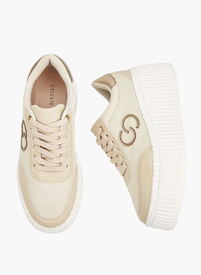 Celeste Women's Logo Applique Lace-Up Sneakers