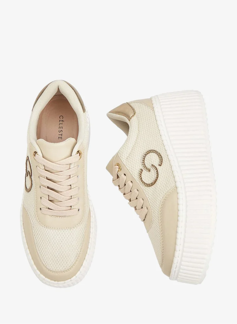 Celeste Women's Logo Applique Lace-Up Sneakers