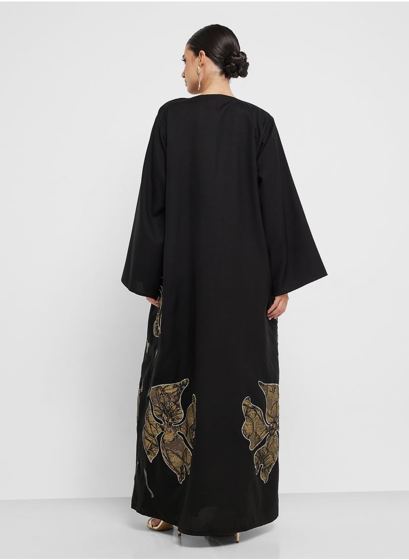 hayas closet Embellished Flared Sleeve Abaya  - Image 2