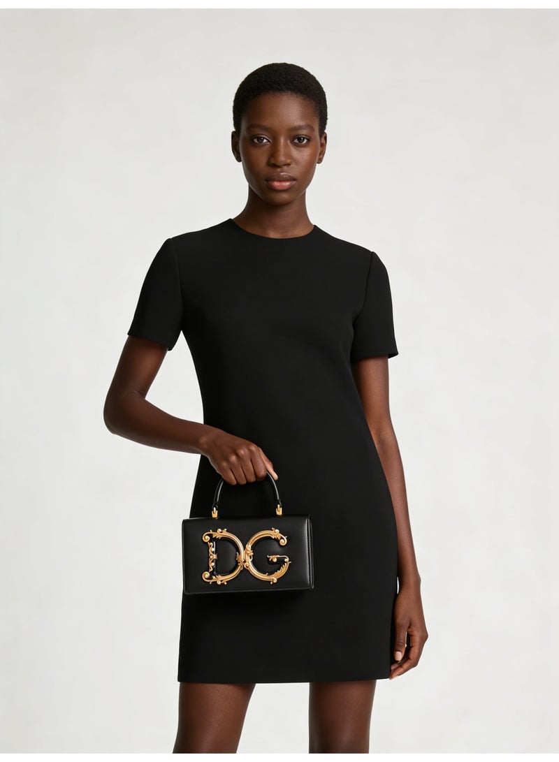 D&G Dolce&Gabbana Mini Top Bag Black, Women's Crossbody Bag, Women's Handbag, Women's Shoulder Bag, Women's Travel Bag, Women's Hobo Bag, Banquet Luxury Black Leather Small Bag - Image 4