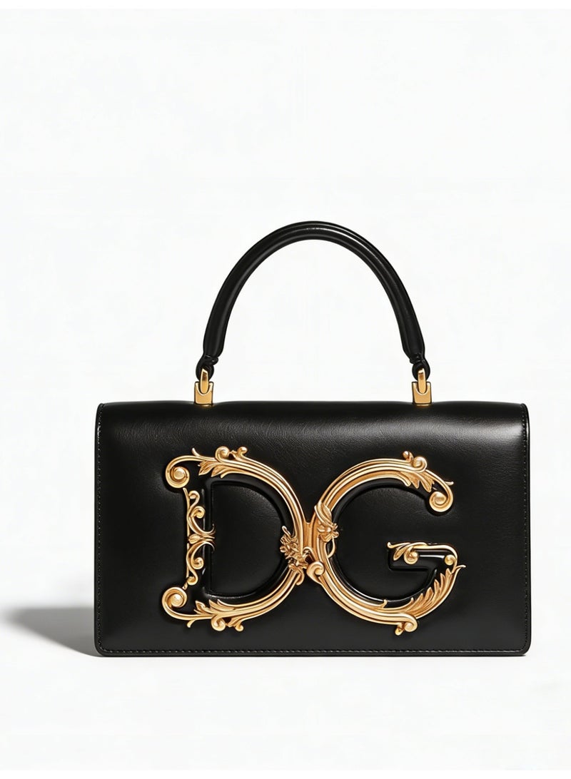 D&G Dolce&Gabbana Mini Top Bag Black, Women's Crossbody Bag, Women's Handbag, Women's Shoulder Bag, Women's Travel Bag, Women's Hobo Bag, Banquet Luxury Black Leather Small Bag - Image 2
