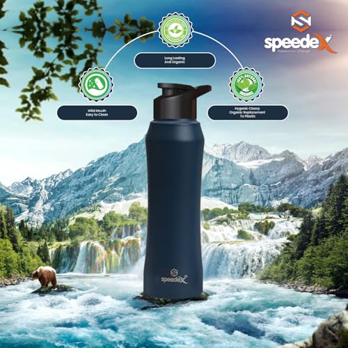 Speedex Stainless Steel Dark Blue Water Bottle 1 Litre with Sipper Cap – Leak-Proof, Durable, Lightweight | Ideal for Office, School, Travel | Single Bottle (1000ml) - Image 4