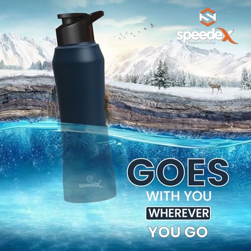 Speedex Stainless Steel Dark Blue Water Bottle 1 Litre with Sipper Cap – Leak-Proof, Durable, Lightweight | Ideal for Office, School, Travel | Single Bottle (1000ml) - Image 5