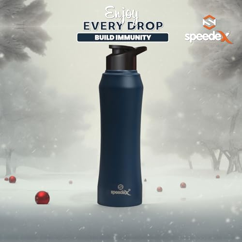 Speedex Stainless Steel Dark Blue Water Bottle 1 Litre with Sipper Cap – Leak-Proof, Durable, Lightweight | Ideal for Office, School, Travel | Single Bottle (1000ml) - Image 2