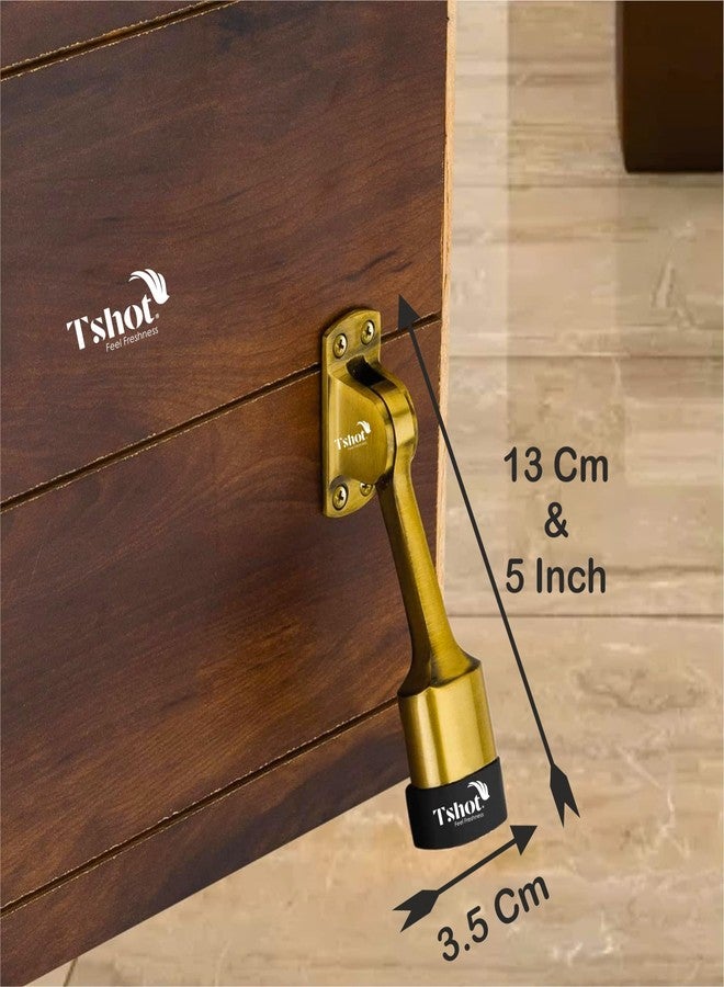 Tshot Brass Antique Door Stopper with Rubber Grip Home | Rubber Door Stopper| Door Holder | Floor Door Stopper | Door Stoper to Stop Door for All Door Home | Office | Hotel (11.5 Cm) (Pack of 1) - Image 3