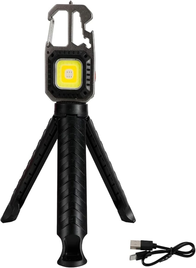 COB Mini Led Flashlight Keychain Light Micro Keychain Bottle Opener Portable Lantern Outdoor Mini Searchlight with Folding Bracket