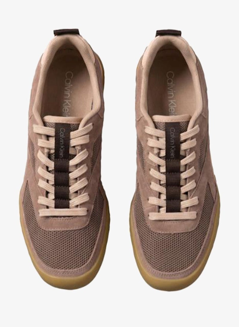CALVIN KLEIN Low-Profile Reflective Mesh Suede Trainers - Image 4