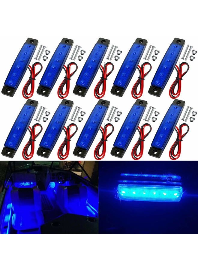 KEING 10 Pack Marine Boat LED Navigation Cabin Deck Courtesy Light Stern Transom Lights 12V for Boating Kayak Yacht, Dinghy, Sailboat, Pontoons, Freighters, Hovercrafts, Hunting & Fishing Blue - Image 1