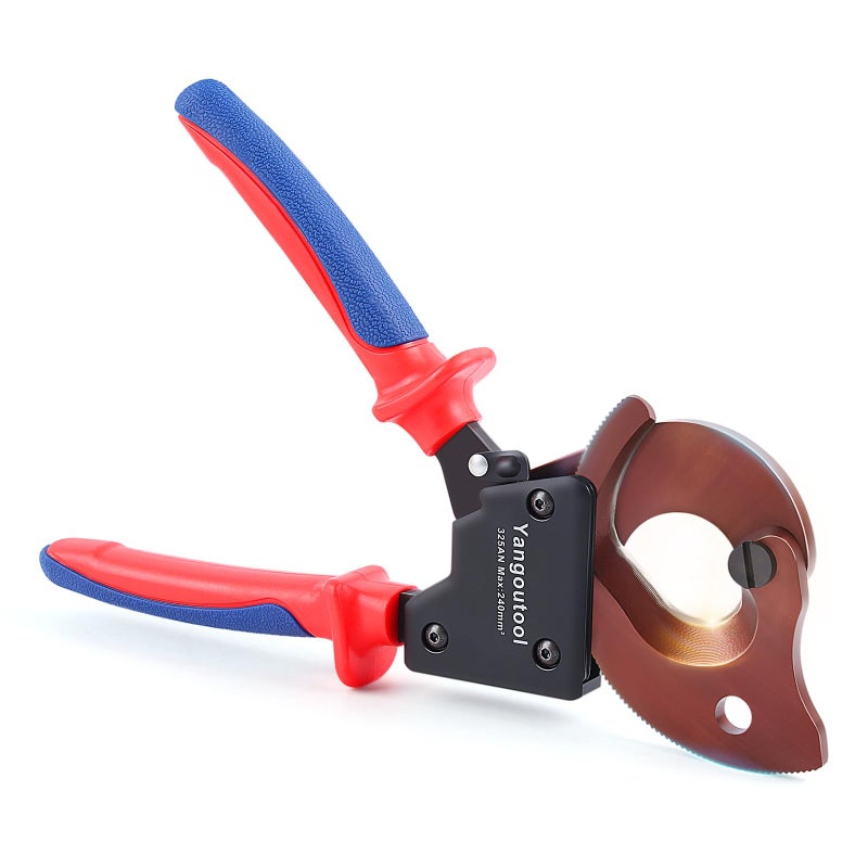 Yangoutool Ratchet Cable Cutter Heavy Duty for Copper and Aluminum Cables, 240mmÂ² Capacity, Sharp Polished Edges, Ideal for Cutting Large Armored Electrical Wires, Perfect for Electricians - Image 1