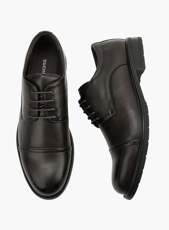 دوتشيني Men'S Solid Lace-Up Derby Shoes