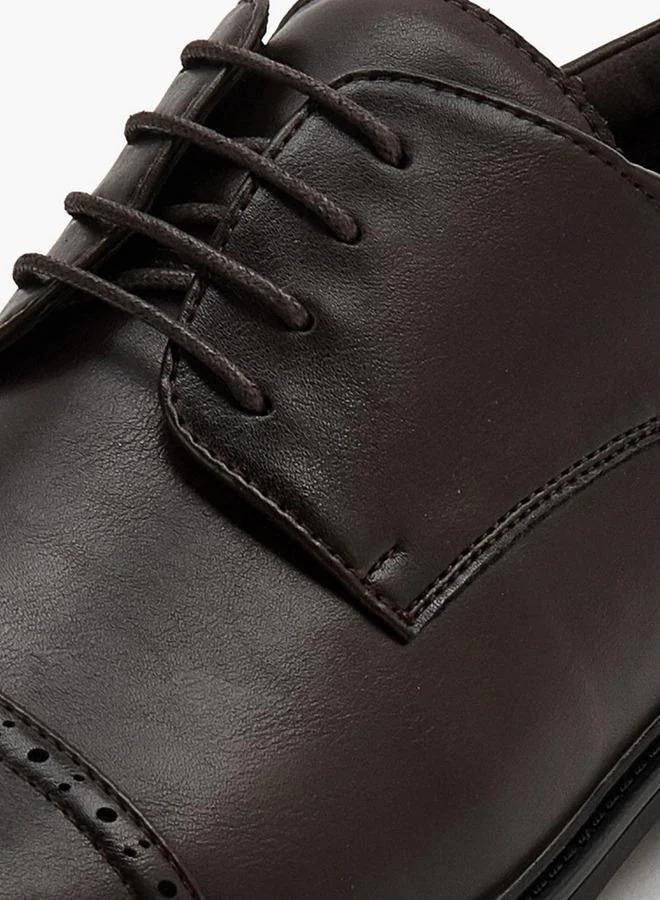 DUCHINI BROWN Men'S Solid Lace-Up Derby Shoes for Men | Best Price UAE