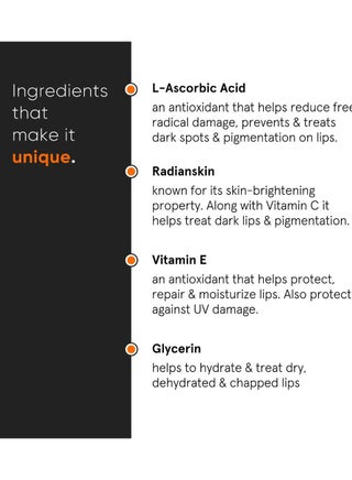 clinique vitamin c lip smoothie goodness gracious L-Ascorbic Acid 08% Lip Balm for Hyperpigmentation Treatment, Lip Hydration  & Softening - Suitable for All Types of Lip