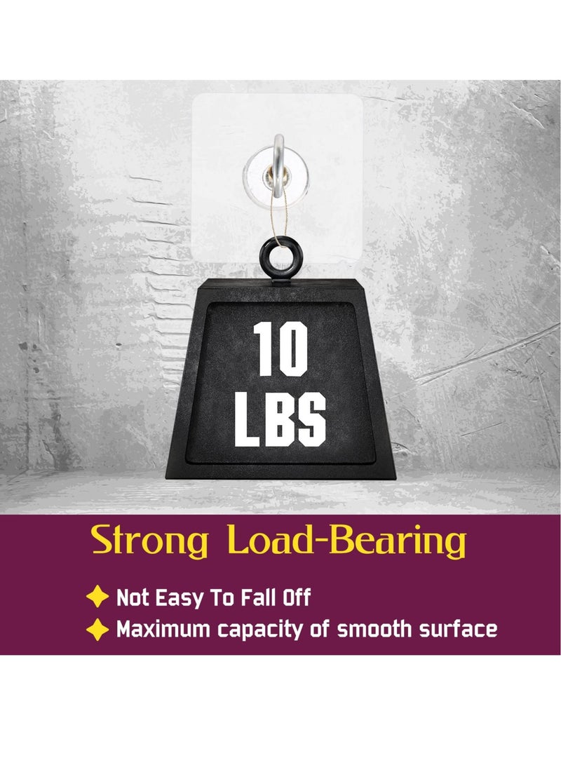 Excefore Ceiling Hooks, Self Adhesive Stainless Steel Eye Hooks, No Hole Hanger, Transparent Waterproof Seamless Oilproof Wall Hooks 4.5KG(max) for Hanging Plant Lights(10PCS) - Image 3