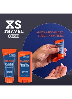 Mando Mando Whole Body Deodorant For Men - Mini Travel-Sized Invisible Cream and Solid Stick - 72-Hour Odor Control - Aluminum-Free, Baking Soda-Free - 0.5 ounce Tube and 0.5 ounce Stick - Pro Sport Scent  - Image 2