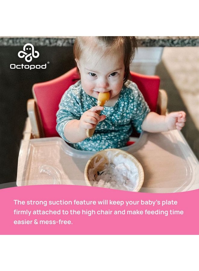 Abiie Octopod Bamboo Dish - Fun Kids Bowls for 4 months and up, Bamboo Suction Bowl, High-Chair Bamboo Baby Bowls, Mess-Free Toddler Suction Bowls, Ergonomic Baby Feeding Supplies, 5.7 x 3 x 5.7 in - Image 4