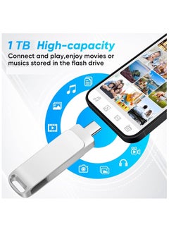 Generic USB Flash Drive,1TB USB Flash Drive USB 3.0 Memory Stick Thumb Drive USB C Drive with Type C for Computer Laptop Android for Photo Video Music File  - Image 3