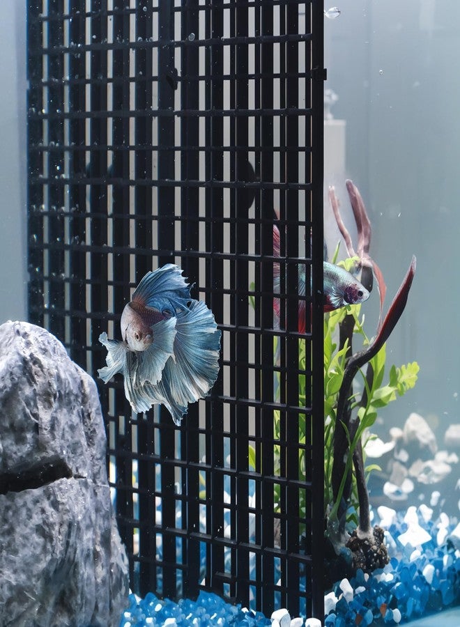 Pawfly 8 Pack Aquarium Fish Tank Divider, Plastic Aquarium Grid Divider, Egg Crate Divider Tray Grid Fish Tank Bottom Isolation Separator for Aquarium Fish and Plants, Black - Image 1