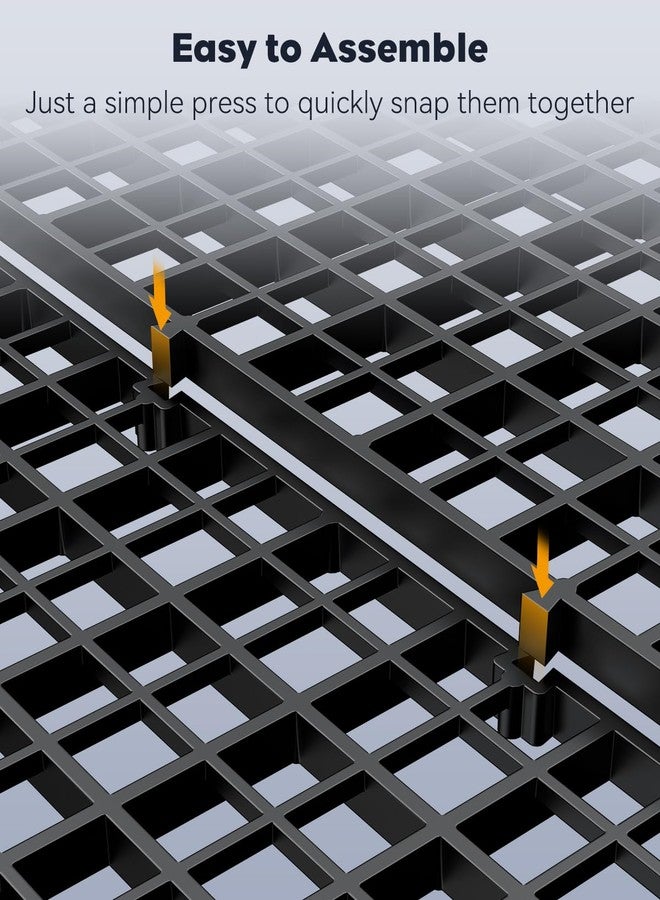 Pawfly 8 Pack Aquarium Fish Tank Divider, Plastic Aquarium Grid Divider, Egg Crate Divider Tray Grid Fish Tank Bottom Isolation Separator for Aquarium Fish and Plants, Black - Image 4