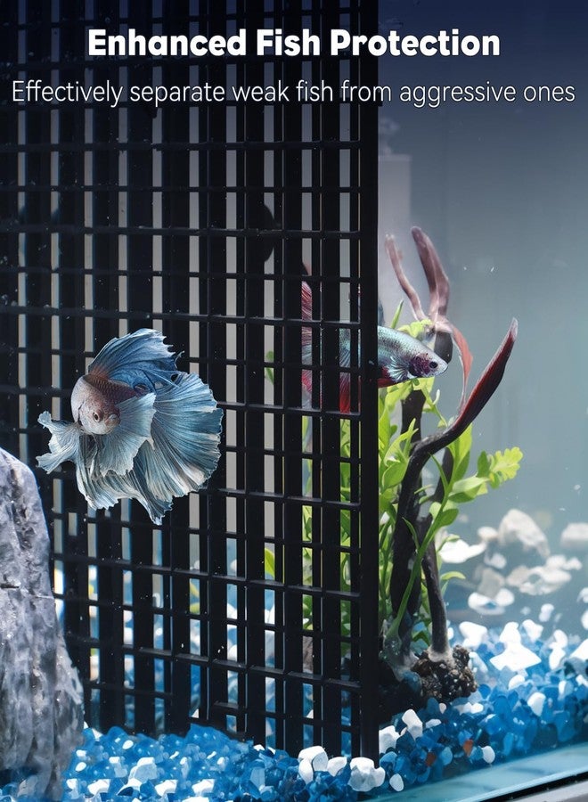 Pawfly 8 Pack Aquarium Fish Tank Divider, Plastic Aquarium Grid Divider, Egg Crate Divider Tray Grid Fish Tank Bottom Isolation Separator for Aquarium Fish and Plants, Black - Image 5