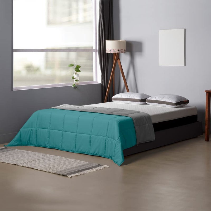 Sleepyhead Sleepyhead 220 Gsm Microfiber Reversible Comforter (Ocean Blue & Ash Grey, 90"X60"; Single Size), 200 tc - Image 1