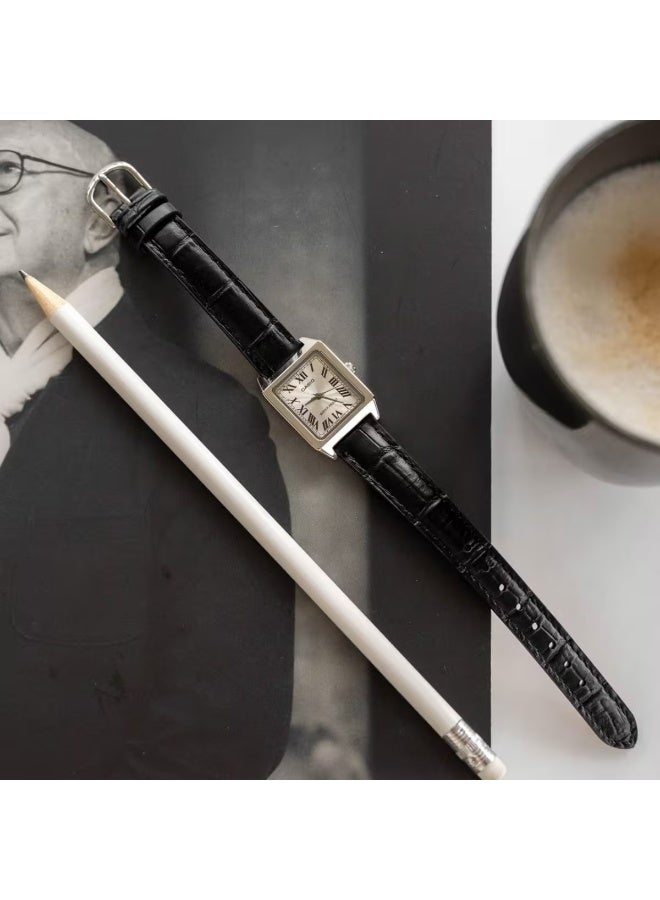 CASIO Analog Watch LTP‑V007L‑7E1UDF, 31 × 22 mm Silver Dial, Leather Strap, 30 M WR - Image 3