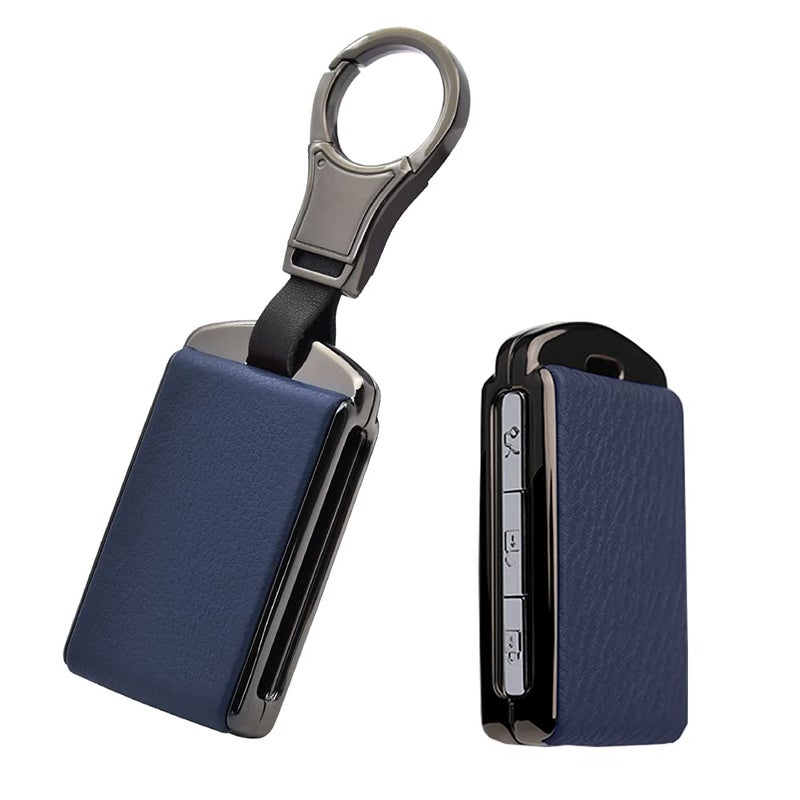 SANRILY 1Pcs for Volvo Key Replacement Cover Keyless Remote Metal Key Cover Case for Volvo S90 S60 V60 XC40 2020 XC60 XC90 t5 2021 with KeychainBlue