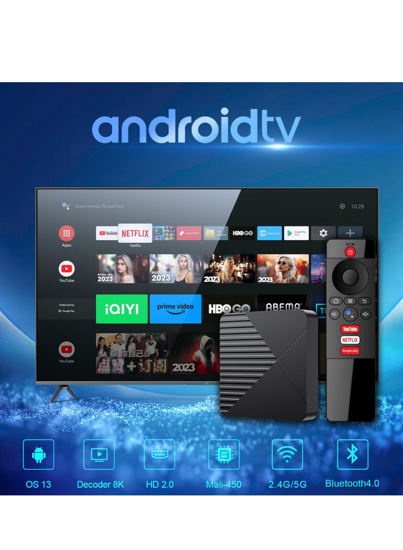 Android TV Box, 13.0 4GB RAM 64GB ROM Smart TV Box 8K RK3528 Chip with WiFi6 BT5.0 Gigabit Ethernet LAN 3D HDR10 HD Video Streaming Box 2024 - Image 3