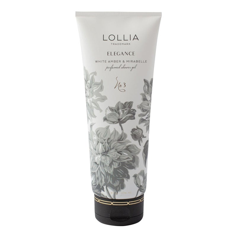 LOLLIA Elegance Shower Gel 8 fl oz White Amber Mirabelle Scented Shower Gel Body Wash Shea Butter Body Wash Bath Wash for Women Beautiful Shower Gel Moisturizing Body Wash - Image 2