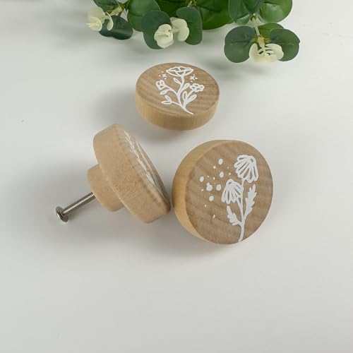 Lasyman 8Pack 18 Wood Dresser Boho Kitchen Furniture Drawer Cabinet Decorative Knobs and Pulls - Image 3