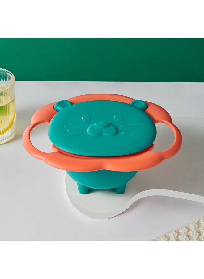 NIBEMINENT Kids 360° Anti-Spill Feeding Bowl Green 