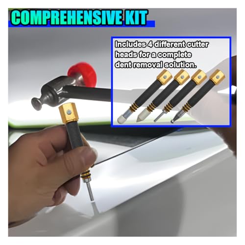 UHANBUT 4PCS PDR Tap Down Tool, Pen Shape Knockdown Remover, Car Paintless Dent Removal Kit, Portable Car Body Bulge Repair Tools, Anti Dent Automotive Damage Traceless Repair DIY Tool - Image 3