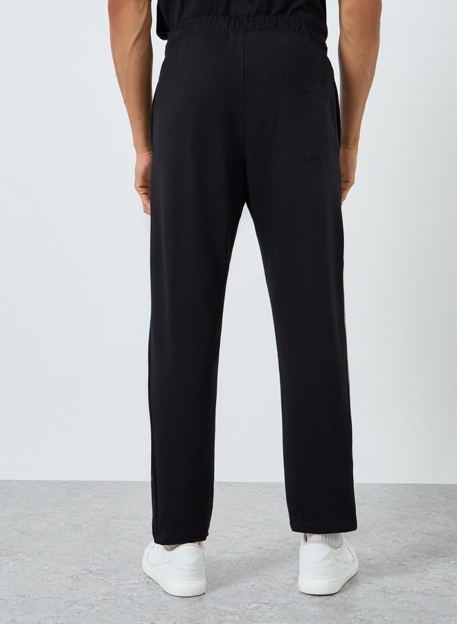 Styli Men Black Joggers with Ethnic Print Side Stripe - Image 4