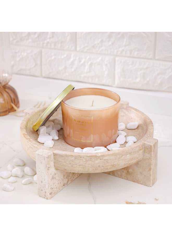 DANUBE HOME Amara Ombre Glass Wax Candle – Scented Decorative Candle In Elegant Gradient Jar For Home, Living Room, Bedroom, Spa, Gifting & Aromatherapy Relaxation Rust D11X8Cm  - Image 1