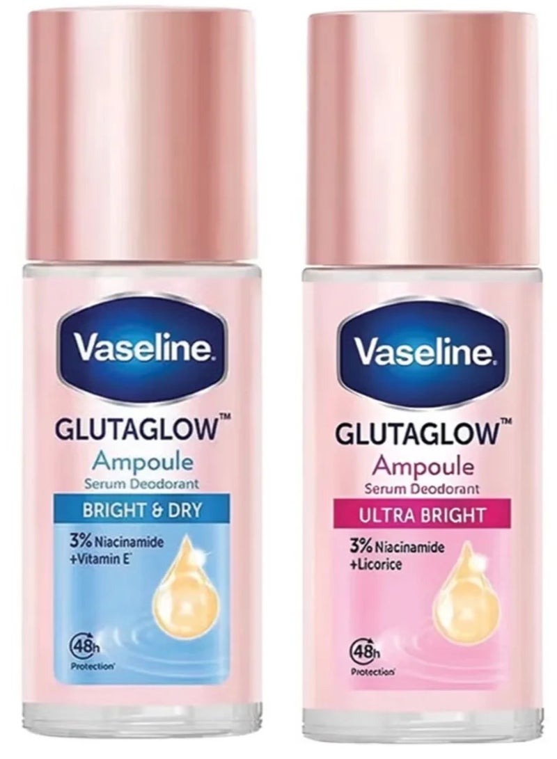 Glutaglo set of dry and ultra-gloss deodorant ampoules, 45 ml each