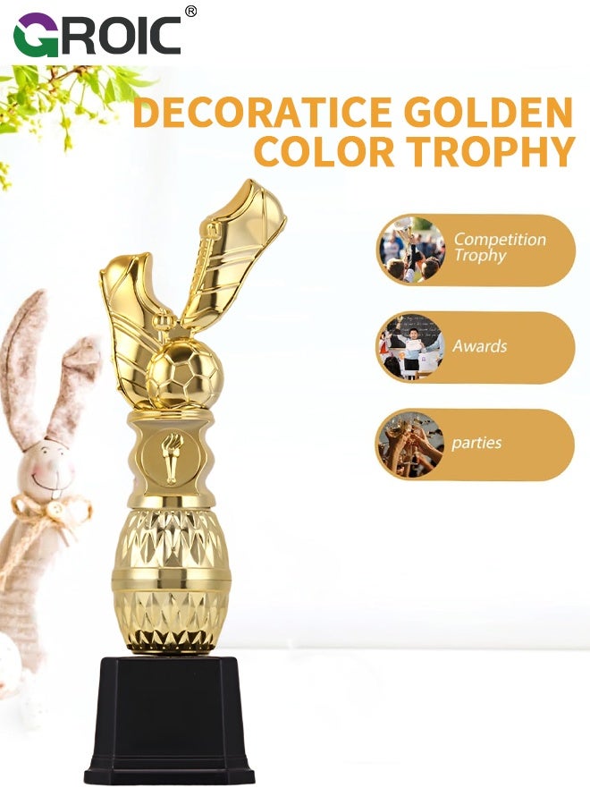 GROIC كؤوس كرة القدم 26.5 سم، كأس كرة قدم مخصص على قاعدة سوداء، كؤوس كرة قدم رئيسية، جائزة كأس كرة القدم - Image 2