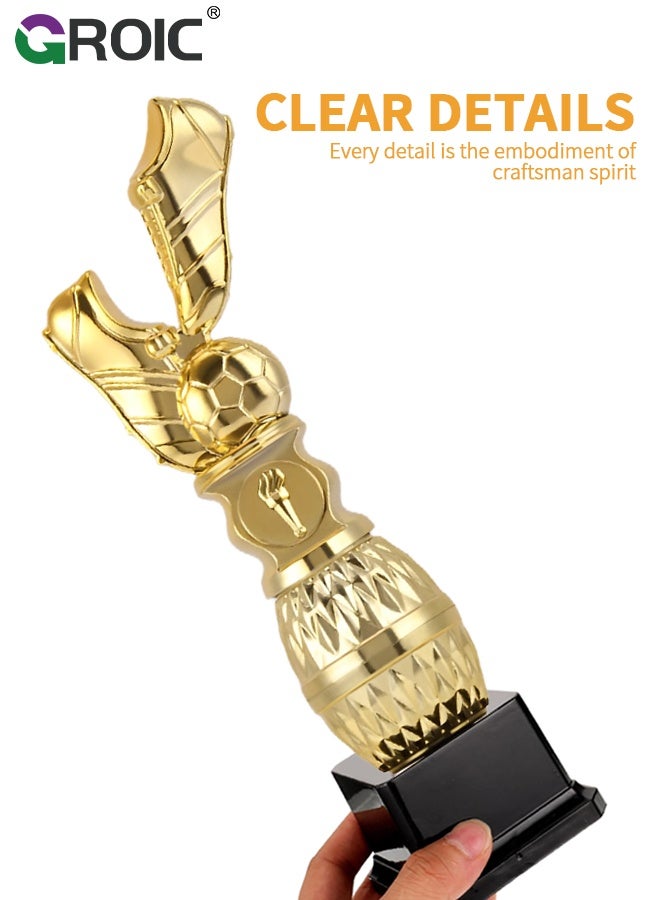 GROIC كؤوس كرة القدم 26.5 سم، كأس كرة قدم مخصص على قاعدة سوداء، كؤوس كرة قدم رئيسية، جائزة كأس كرة القدم - Image 4