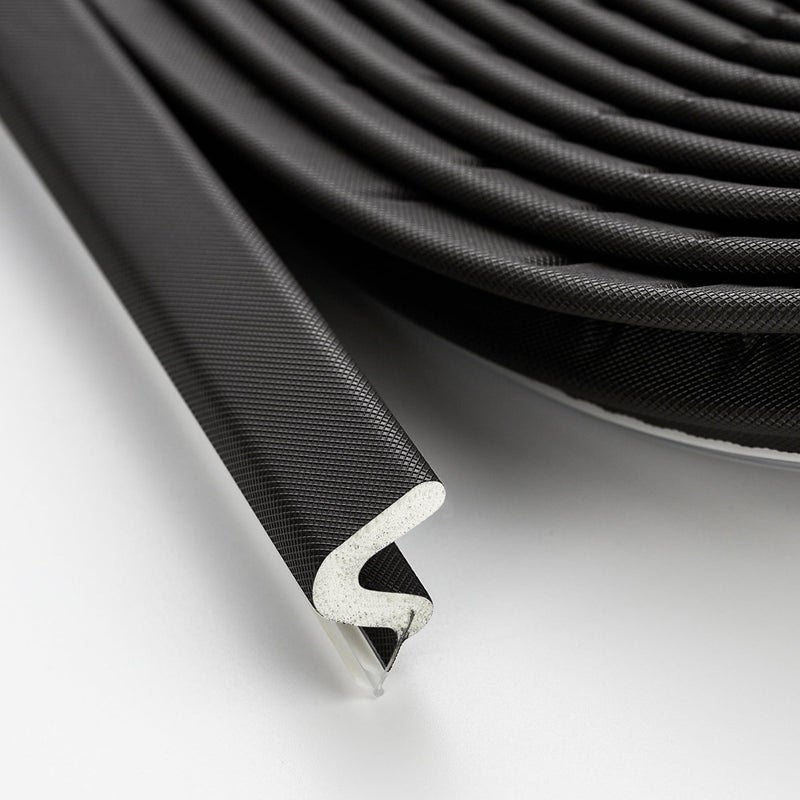 Ravinte Weather Stripping Door Seal Strip - Soundproof Q-Shaped Foam for Exterior Door Frame, Large Gap Seal, Noise Cancelling, Easy to Install (Black, 60FT) - Image 1