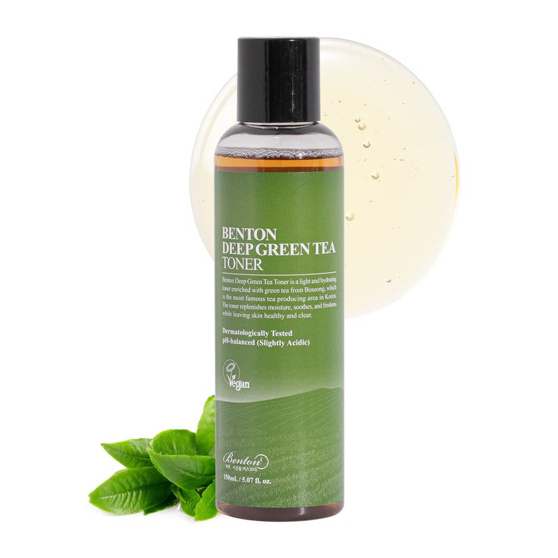 BENTON Deep Green Tea Toner - 150ml (5.07 fl.oz) for Face, Sensitive & Oily Skin - Image 1