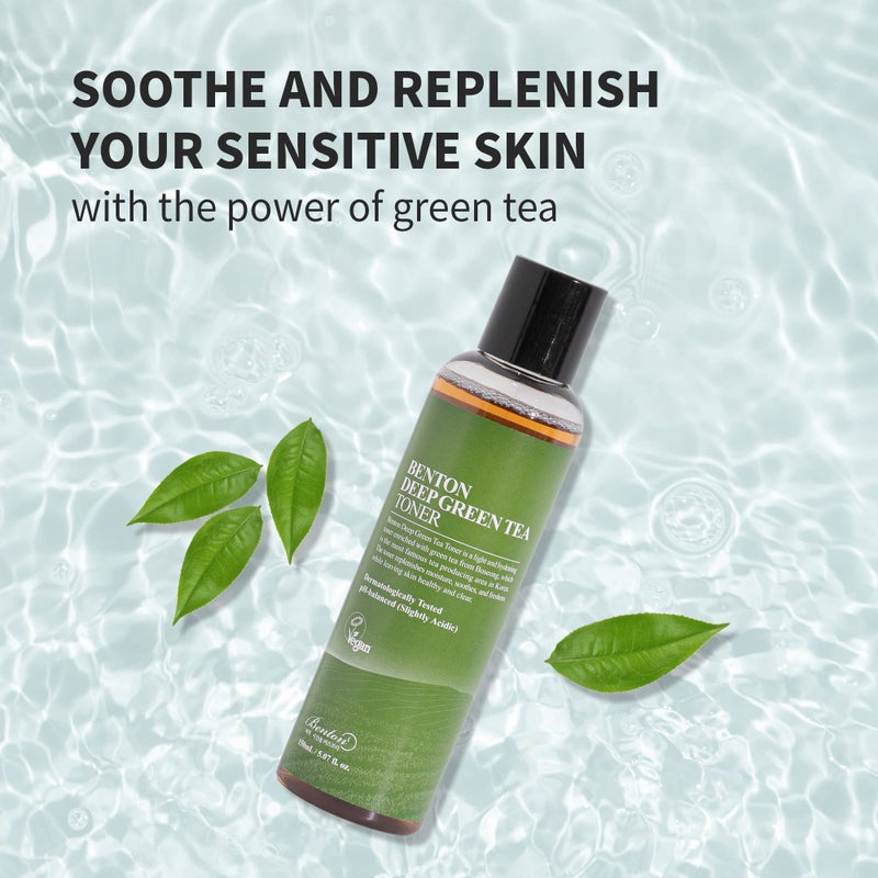 BENTON Deep Green Tea Toner - 150ml (5.07 fl.oz) for Face, Sensitive & Oily Skin - Image 2