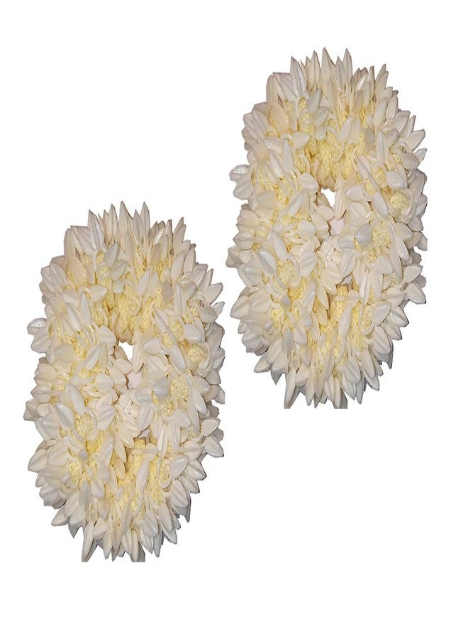 Kalaneet 2 pcs White Mogra Gajra Hair Band Gajra Hair Accessories Rubber Band - Image 1