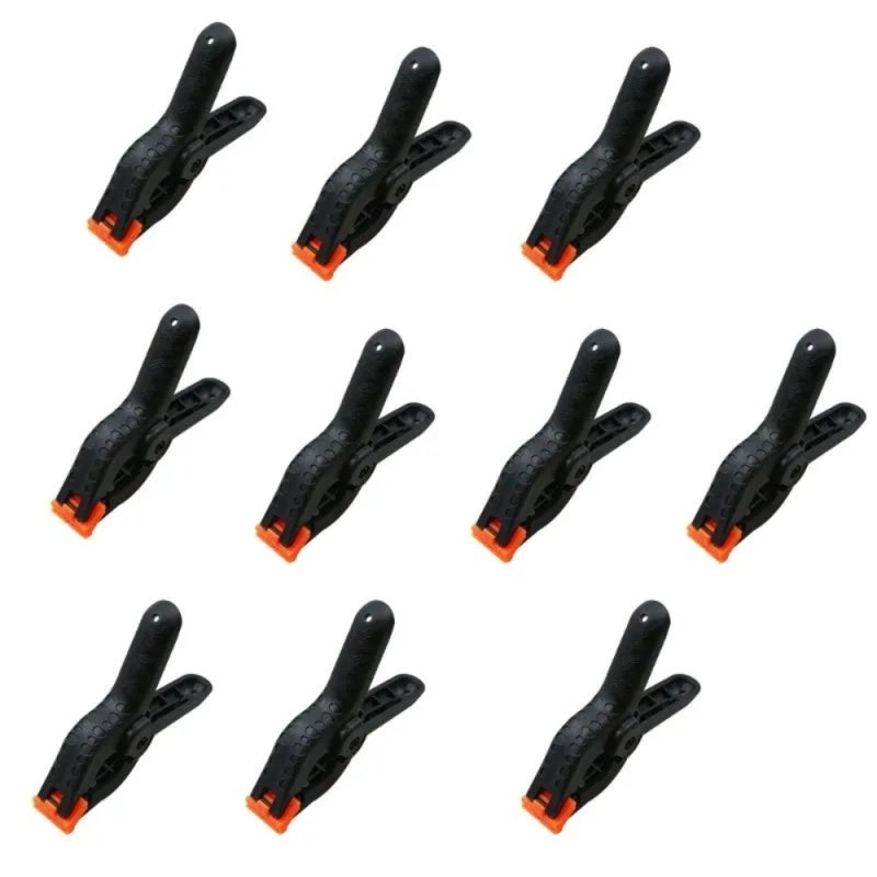 Universal Tablet Clamp: 10 Pack Black ABS Material - Strong Non-slip Grip Easy To Use LCD Holder for Mobile Device Screen Alignment Photo Studio Woodworking - Image 1