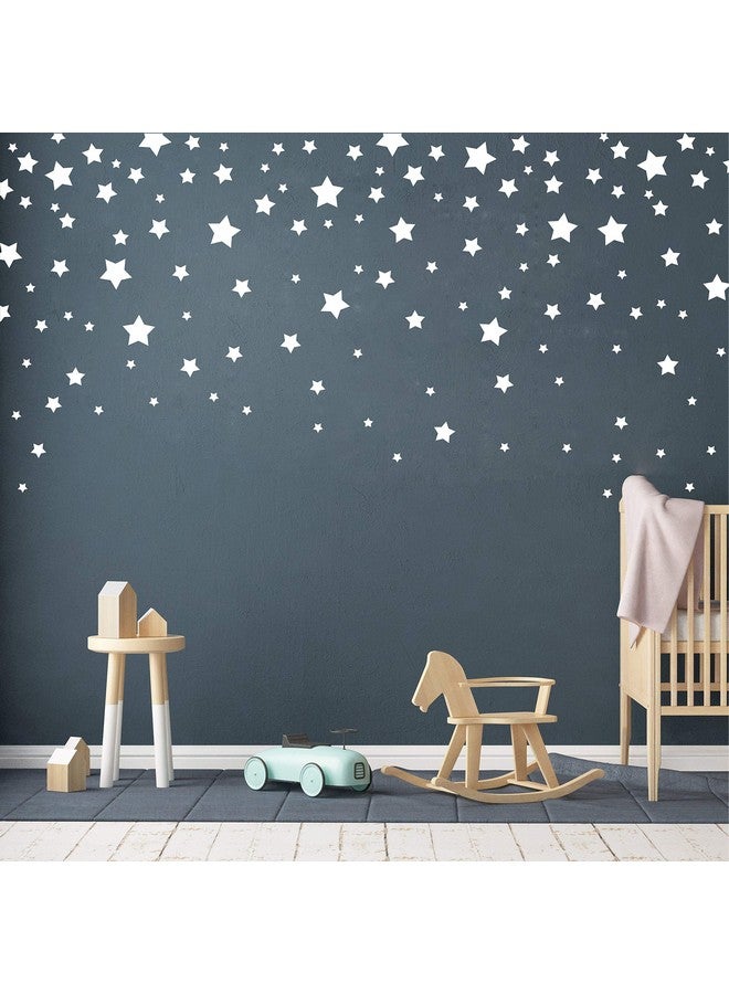 GESTYZ 190 Pieces Star Wall Decals, Matte Vinyl, Nursery Decor, Easy to Use, Removable for Kids Baby Girls Boys Bedroom, Home Decor Stickers Y17 (White) - Image 1