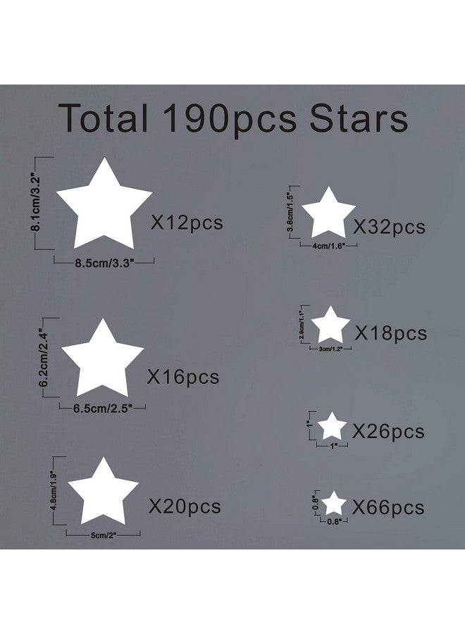 GESTYZ 190 Pieces Star Wall Decals, Matte Vinyl, Nursery Decor, Easy to Use, Removable for Kids Baby Girls Boys Bedroom, Home Decor Stickers Y17 (White) - Image 5