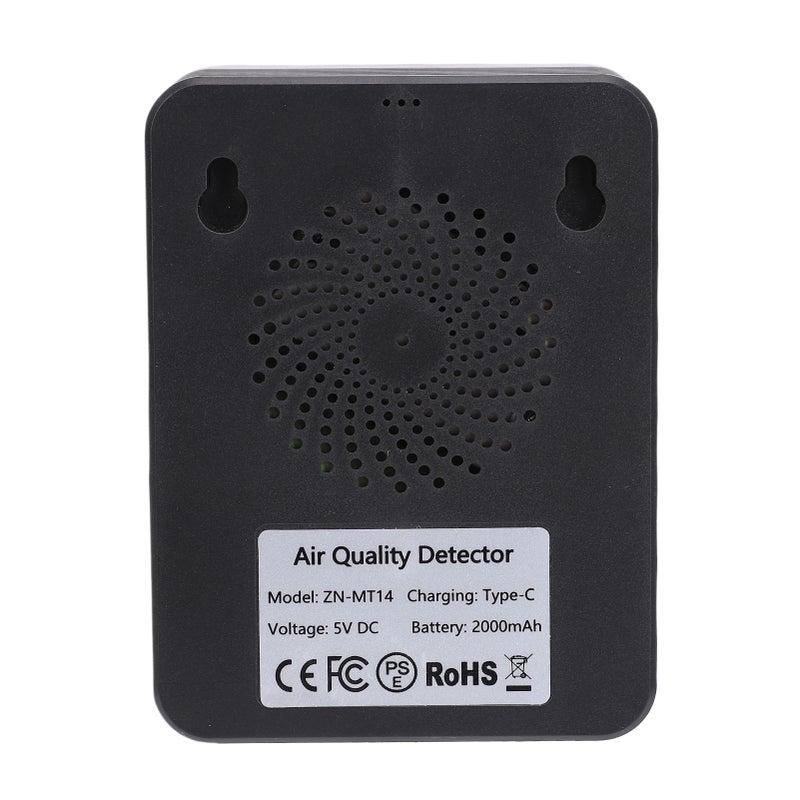 12-in-1 Air Quality Monitor with 2.8-Inch Color Screen, Detects HCHO, TVOC, PM2.5, PM10, CO, CO₂, Temperature and Humidity, Real-Time Data and Trend Graph MT14 Black 12-in-1 - Image 5