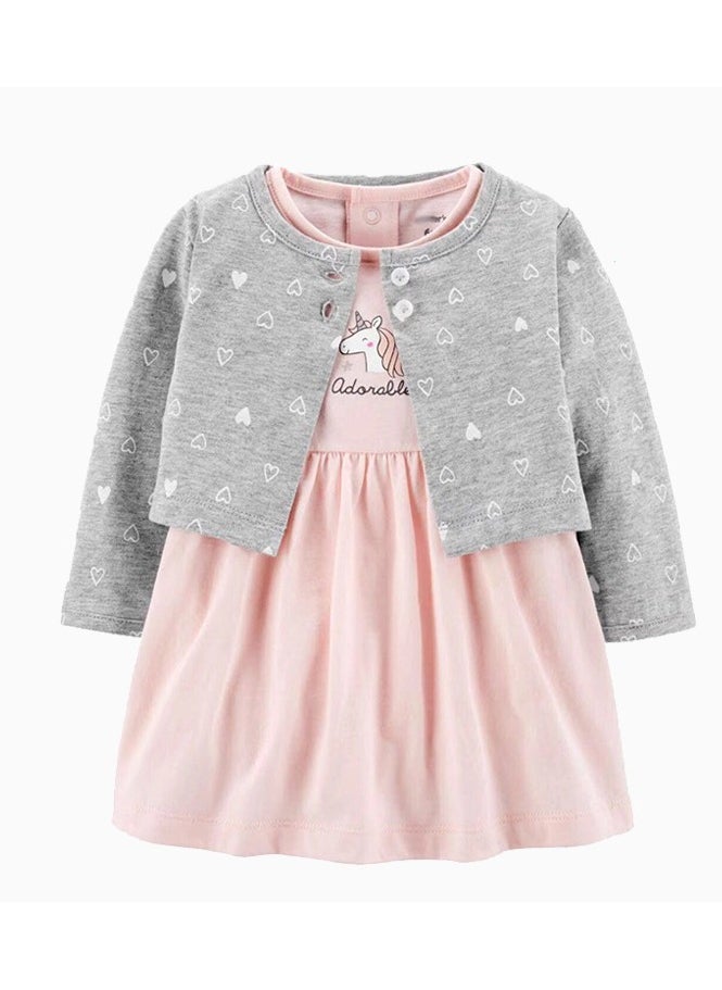 RedMapleTEK 2-Piece Set Of Baby Girl Jacket And Short-Sleeved Dress - Image 1