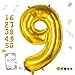 Smlpuame 40 inch Number Balloon 09 Gold Large Number 9 BalloonsDigital Balloons for Birthday Party Celebration Decorations Supplies Helium Foil Number Balloons for Wedding Anniversary - Image 2