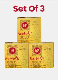 Face Fresh Set of 3 Gold Plus Beauty Cream  - Increases Skin Firmness, Removes Acne, Dark Spots & Wrinkles - For All Skin Types 23g 