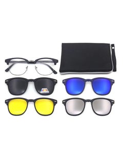 Generic Unisex sunglasses featuring a TR90 base frame with four magnetic replacement lenses in various colors, polarized sunglasses, superior UV400 protection, and an elegant leather case, perfect for a special gift. Exclusively from INFINITYHANDMADE.  - Image 1