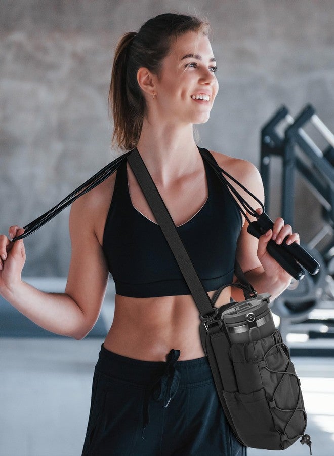 Carttiya Magnetic Gym Bag for Men Women-Water Bottle Carrier Holder with Strap & Phone Pockets for 40oz Tumbler with Handle, 4 Built-in Magnets Small Gym Bag for Sports, Concert Airline Travel Walking - Image 5